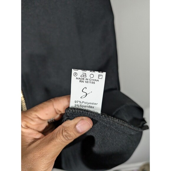 Silk and Salt Dress Women Size M Black Long Sleeve Front Zipper Bodycon Party - Picture 5 of 6